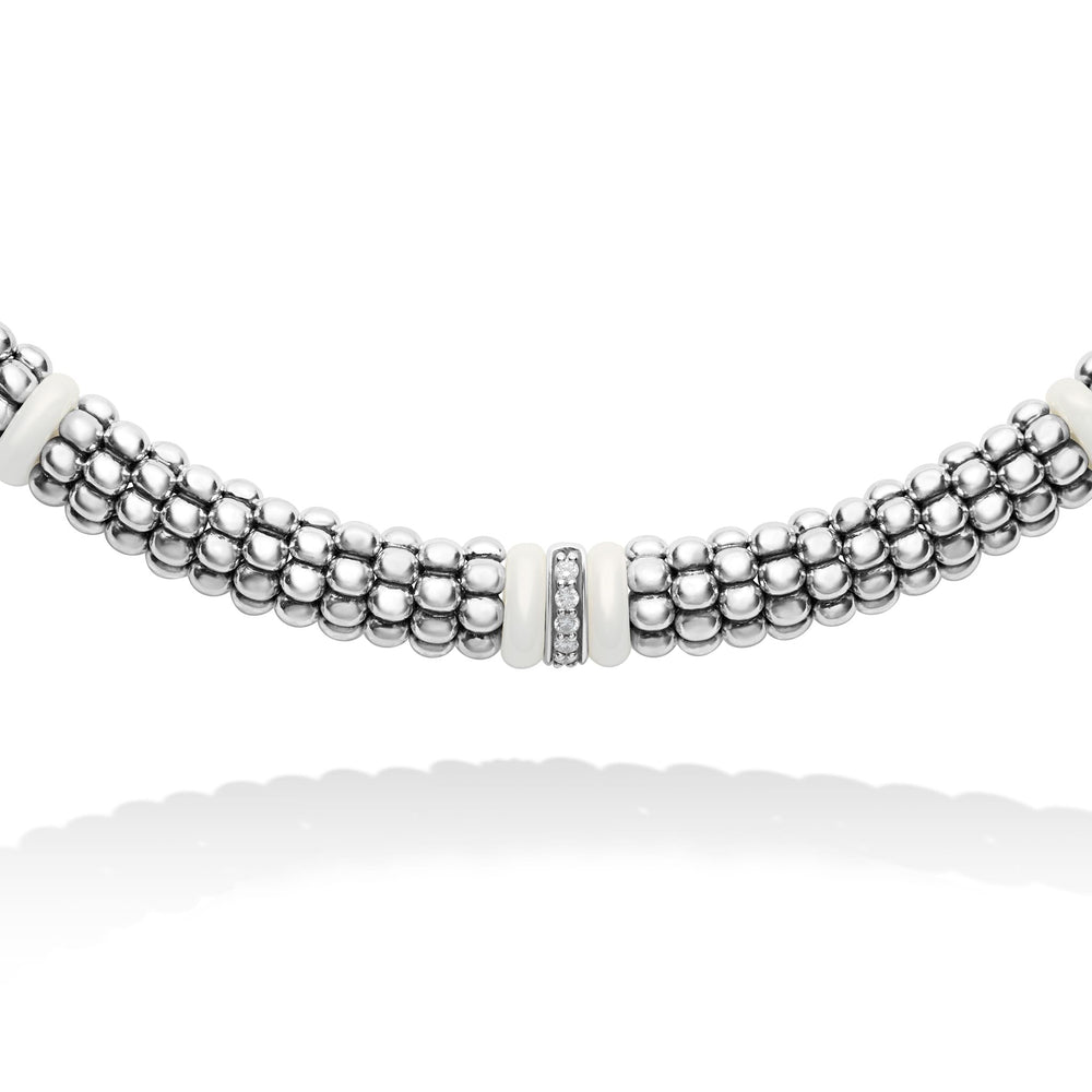 White Caviar Single Station Diamond Caviar Necklace