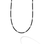 Black Caviar Silver Station Matte Ceramic Beaded Necklace