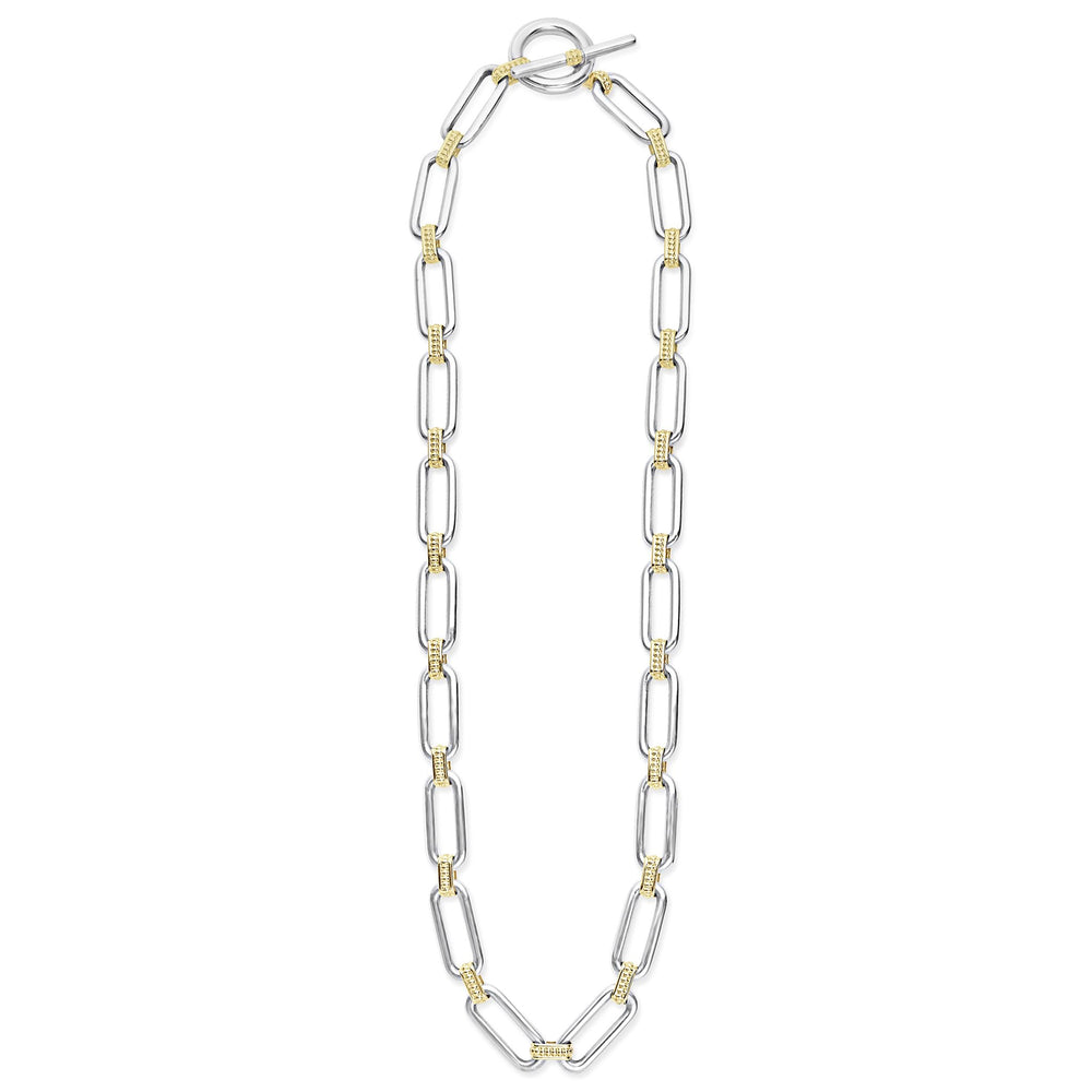 Signature Caviar Two-Tone Link Necklace