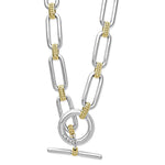 Signature Caviar Two-Tone Link Necklace