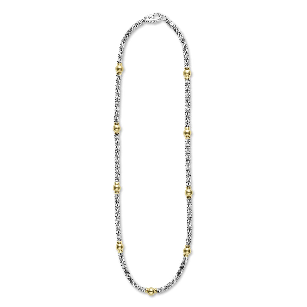 Signature Caviar 18K Gold Station Necklace