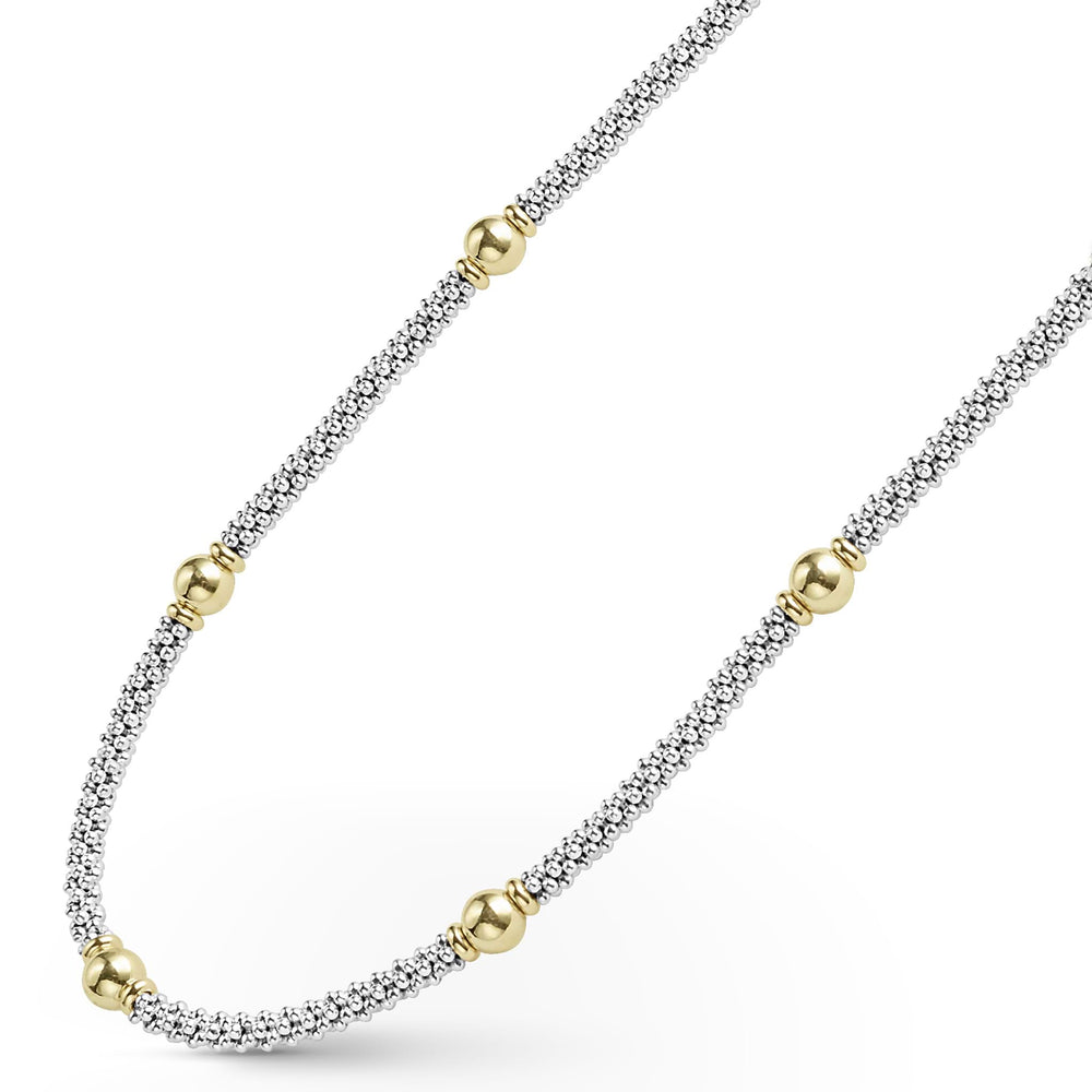 Signature Caviar 18K Gold Station Necklace