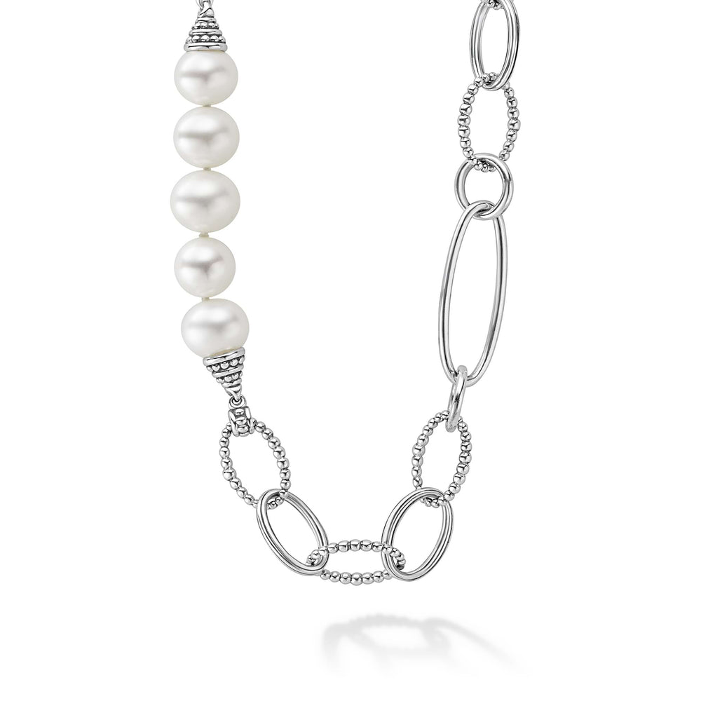 Luna Caviar Pearl Link Necklace