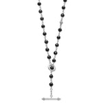 Caviar Icon Long Black Ceramic Beaded Necklace