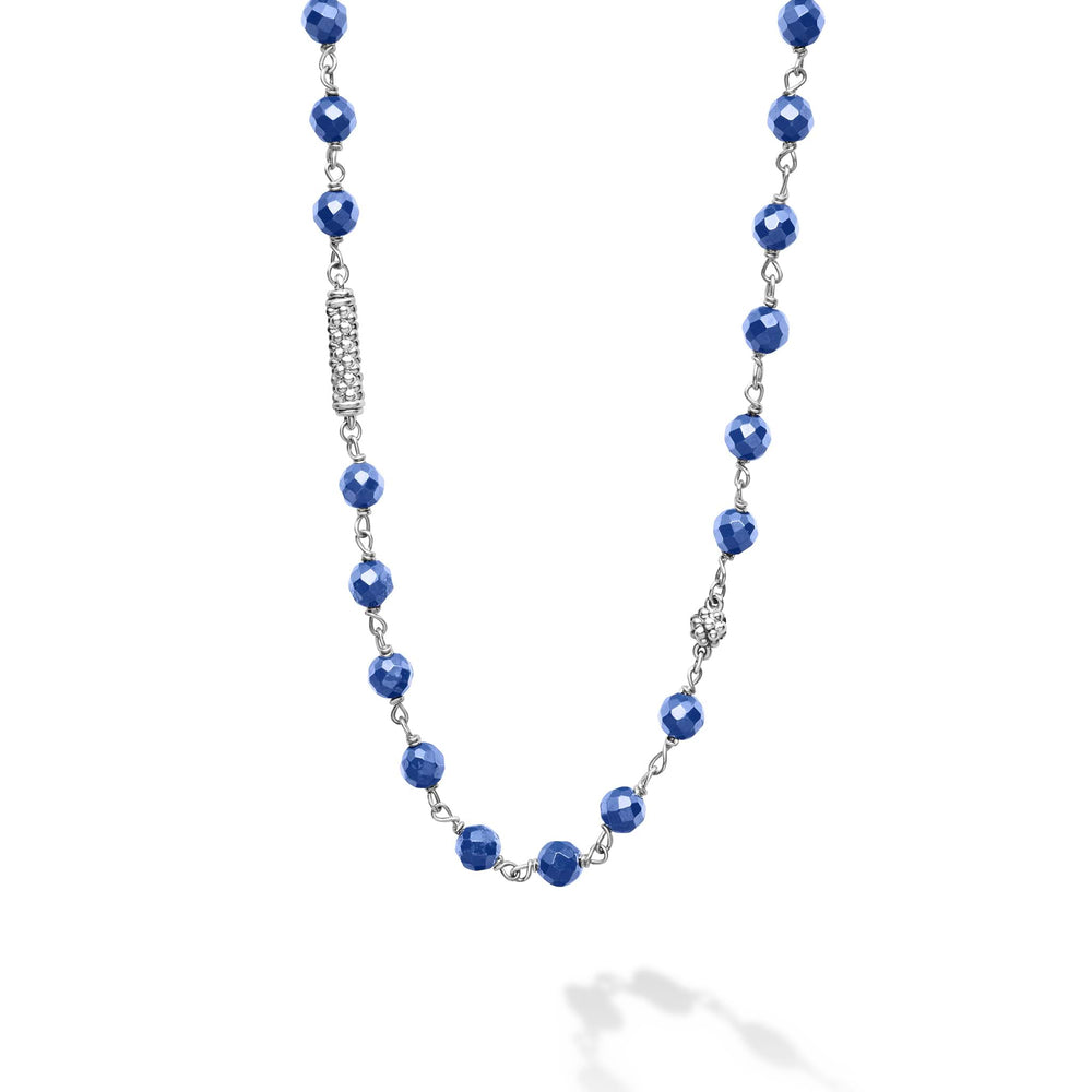 Caviar Icon Long Ultramarine Ceramic Beaded Necklace