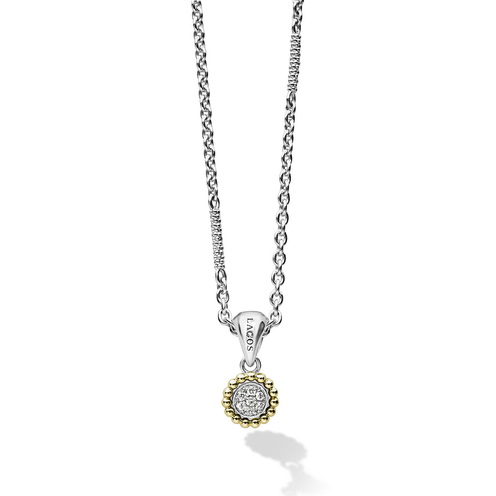 Caviar Lux Two-Tone Diamond Pendant Necklace