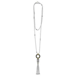 Black Caviar Two-Tone Black Ceramic Tassel Pendant Necklace