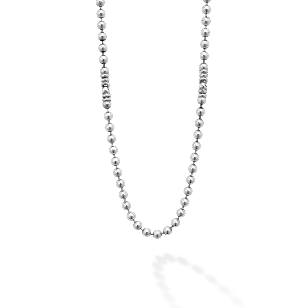 Anthem Silver Station Caviar Beaded Necklace