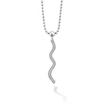 Caviar Spark Large Wave Diamond Pendant Necklace