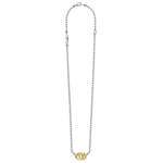 Signature Caviar Two-Tone Interlocking Pendant Necklace