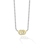 Signature Caviar Two-Tone Interlocking Diamond Pendant Necklace