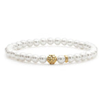 Caviar Icon Pearl Gold Station Bead Bracelet