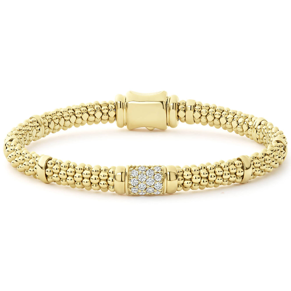 Caviar Gold 18K Gold Diamond Bracelet | 6mm