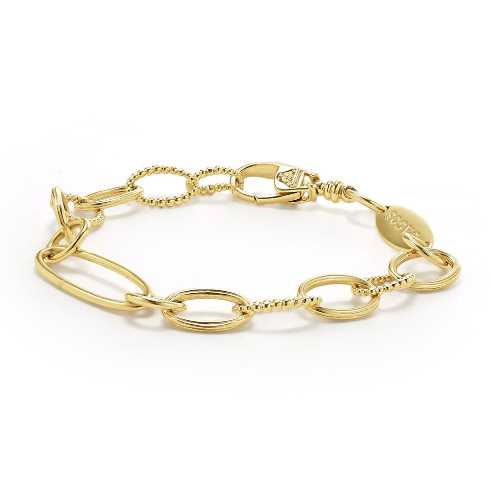 Signature Caviar 18K Gold Oval Link Bracelet