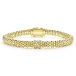 Embrace 18K Gold X Diamond Caviar Bracelet | 6mm