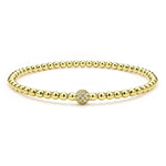 Caviar Gold 18K Gold and Diamond Bead Bracelet | 3mm