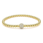 Caviar Gold 18K Gold and Diamond Bead Bracelet | 4mm