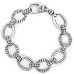 Signature Caviar Oval Fluted Link Bracelet