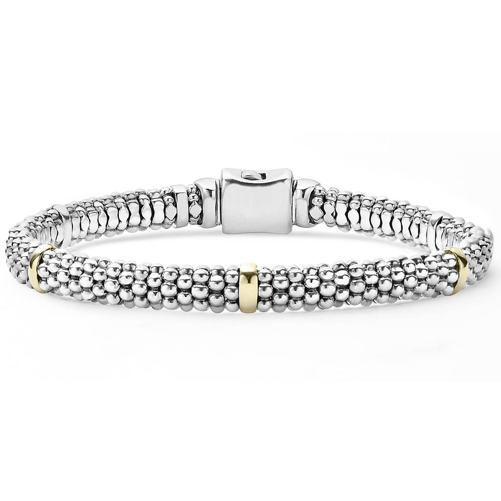 Signature Caviar Five Gold Station Caviar Bracelet | 6mm