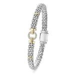 Enso Two-Tone Diamond Circle Caviar Bracelet | 6mm