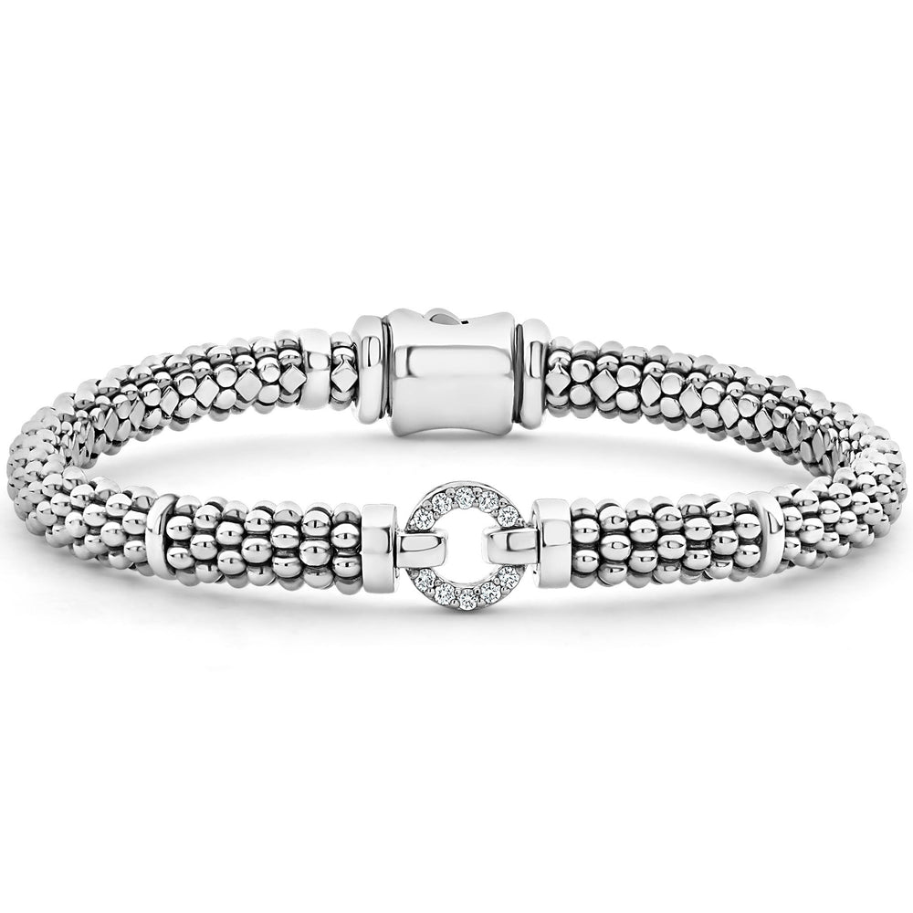 Enso Diamond Circle Caviar Bracelet | 6mm