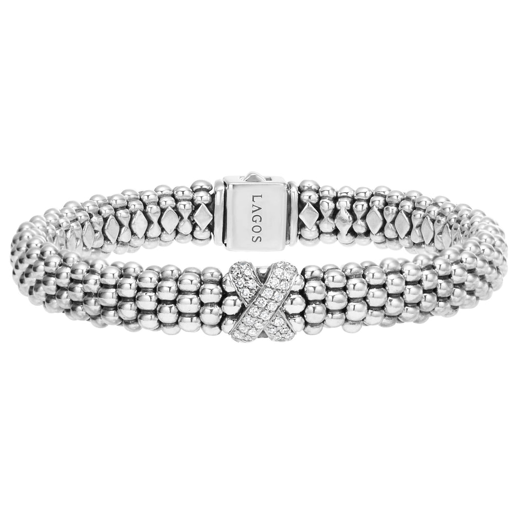 Embrace Silver X Caviar Diamond Bracelet | 9mm