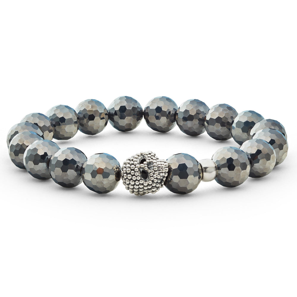 Signature Caviar Gemstone Skull Bracelet