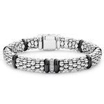 Black Caviar Single Station Diamond Caviar Bracelet | 9mm