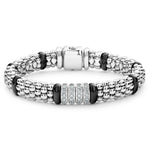 Black Caviar Four Station Diamond Caviar Bracelet | 9mm