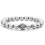 Signature Caviar Stretch Silver Bead Bracelet