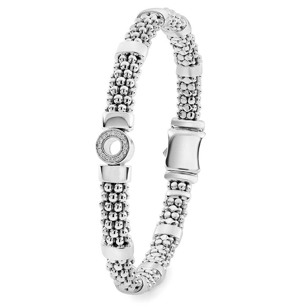 Caviar Spark Small Single Station Diamond Circle Caviar Bracelet | 6mm