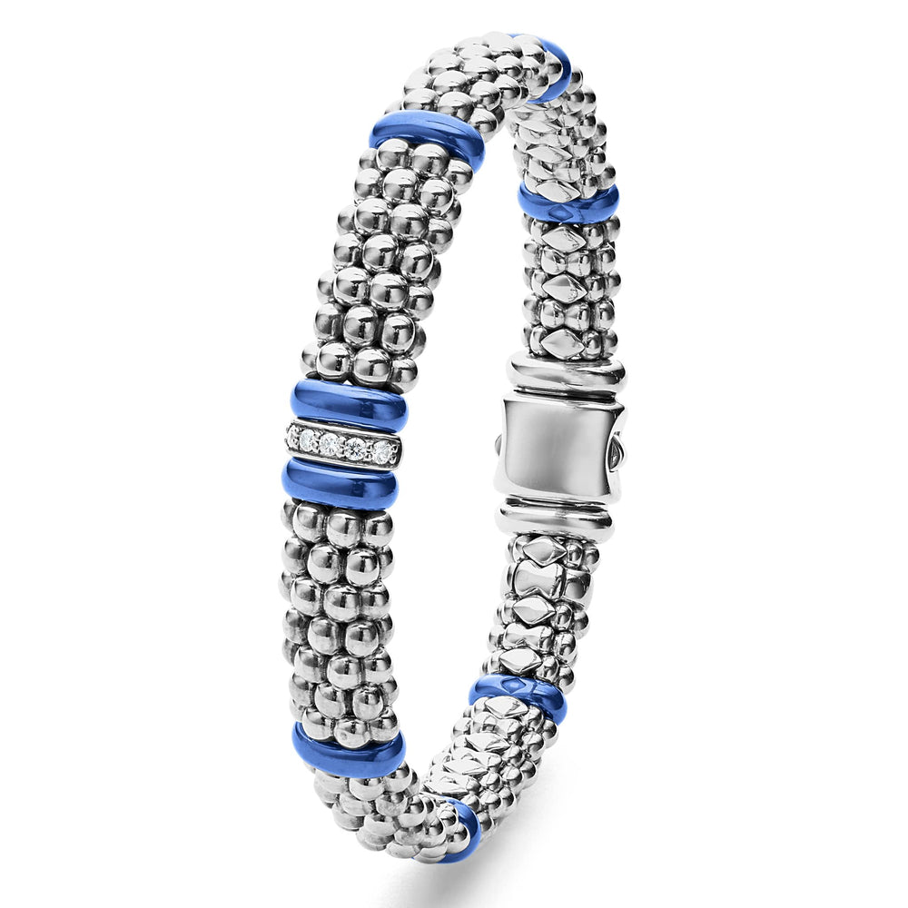 Blue Caviar Single Station Diamond Caviar Bracelet | 9mm