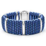 Blue Caviar Silver Station Statement Ceramic Caviar Bracelet | 23mm