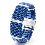 Blue Caviar Silver Station Statement Ceramic Caviar Bracelet | 23mm