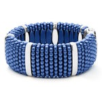 Blue Caviar Silver Station Statement Ceramic Caviar Bracelet | 23mm