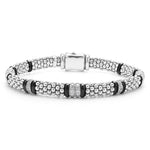 Black Caviar Four Station Diamond Caviar Bracelet | 6mm