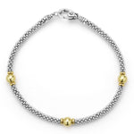 Signature Caviar Two-Tone Station Bracelet | 3mm