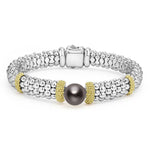 Luna Two-Tone Tahitian Black Pearl Caviar Bracelet | 9mm