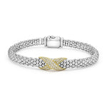 Embrace Two-Tone Diamond X Caviar Bracelet | 6mm