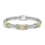Embrace Three Station Diamond X Caviar Bracelet | 6mm