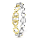 Signature Caviar Two-Tone Interlocking Diamond Link Bracelet