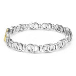 Signature Caviar Two-Tone Interlocking Diamond Link Bracelet