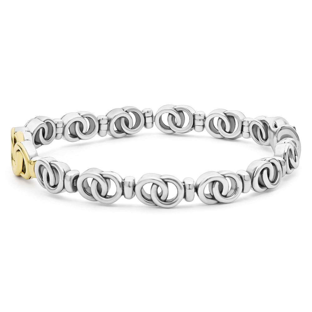 Signature Caviar Two-Tone Interlocking Link Bracelet