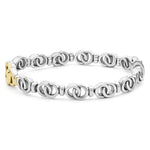 Signature Caviar Two-Tone Interlocking Link Bracelet