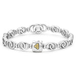 Signature Caviar Two-Tone Interlocking Link Bracelet