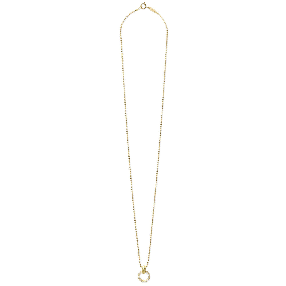 Meridian 18K Gold Diamond Circle Pendant Necklace