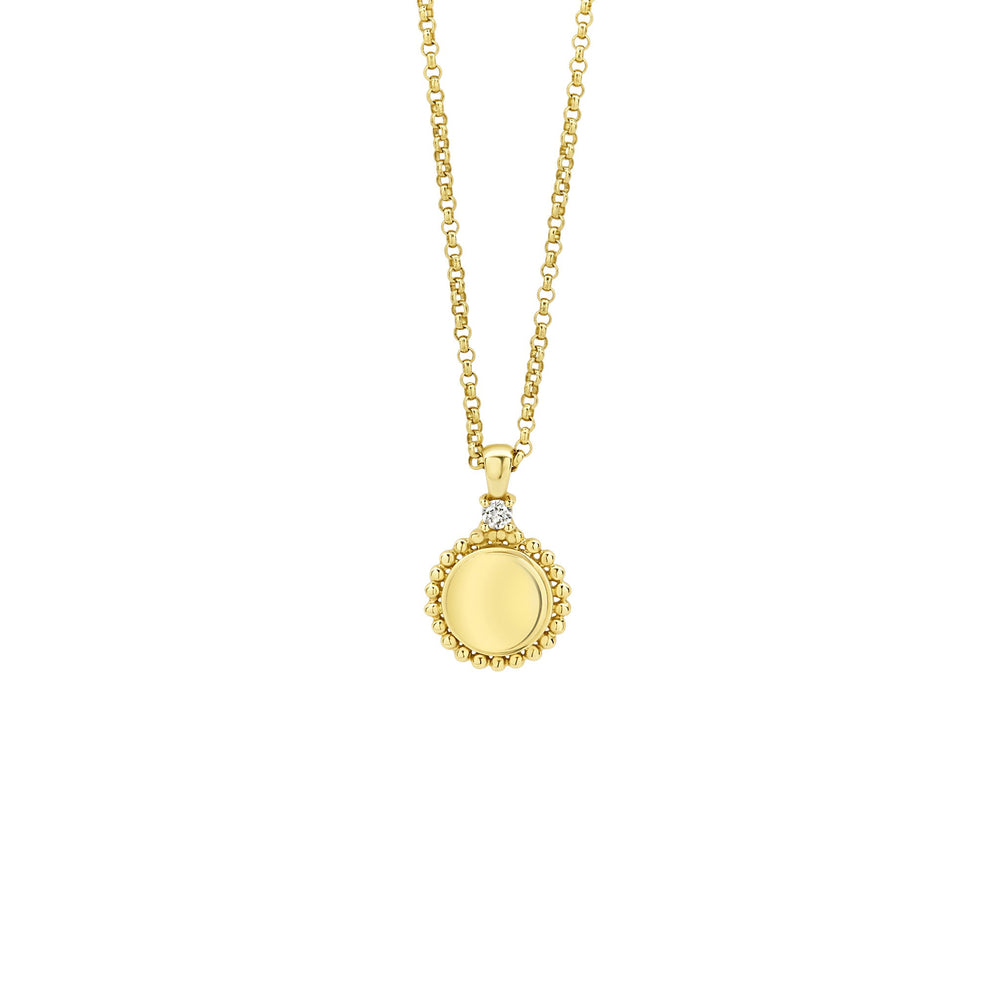 Caviar Gold 18K Gold Diamond Pendant Necklace