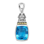 Swiss Blue Topaz|caviar pendant,pendant necklace,designer necklace,gemstone necklace