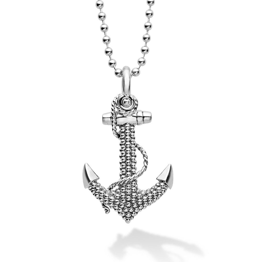 Signature Caviar Anchor Pendant Necklace