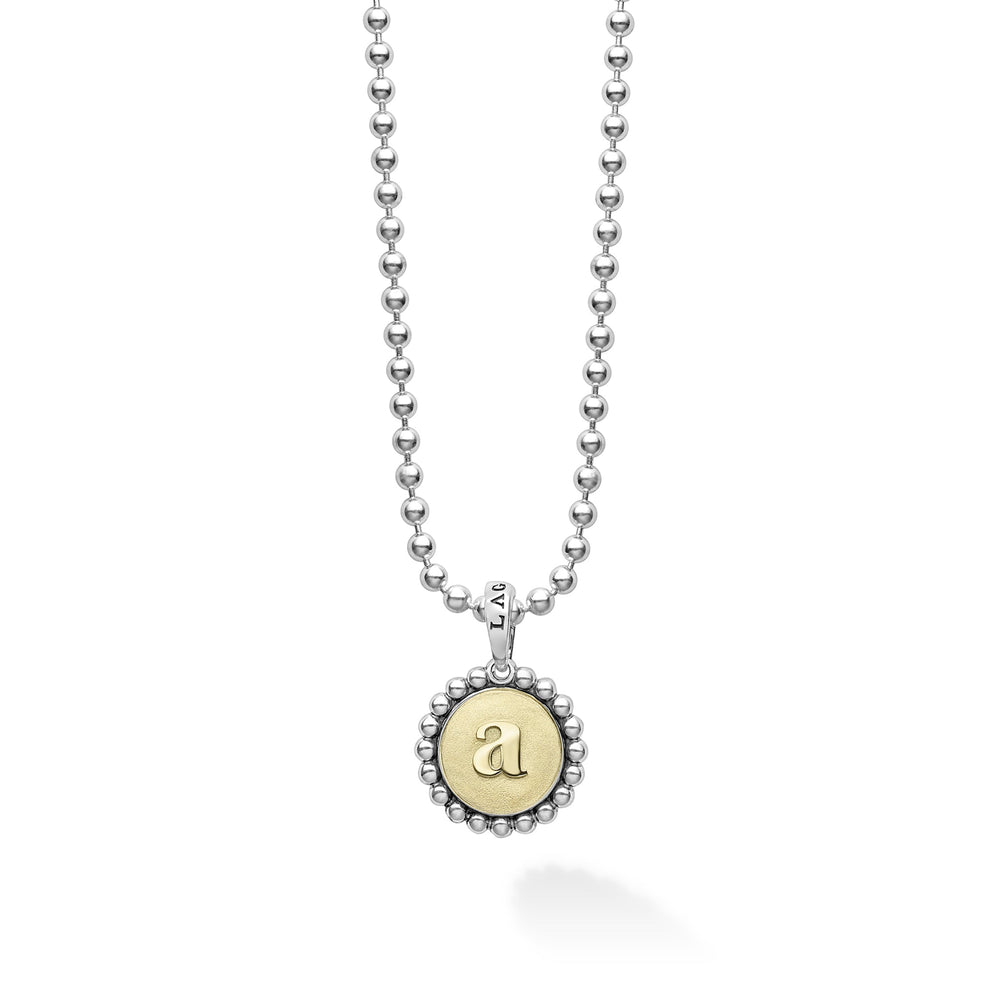 Signature Caviar A Initial Charm Necklace